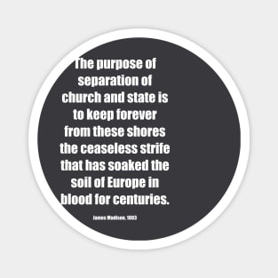 Front/Back, FCS Logo/Madison Separation of Church State Prevent Strife Blood Back, White Lettering Magnet